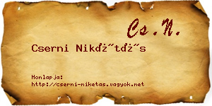 Cserni Nikétás névjegykártya